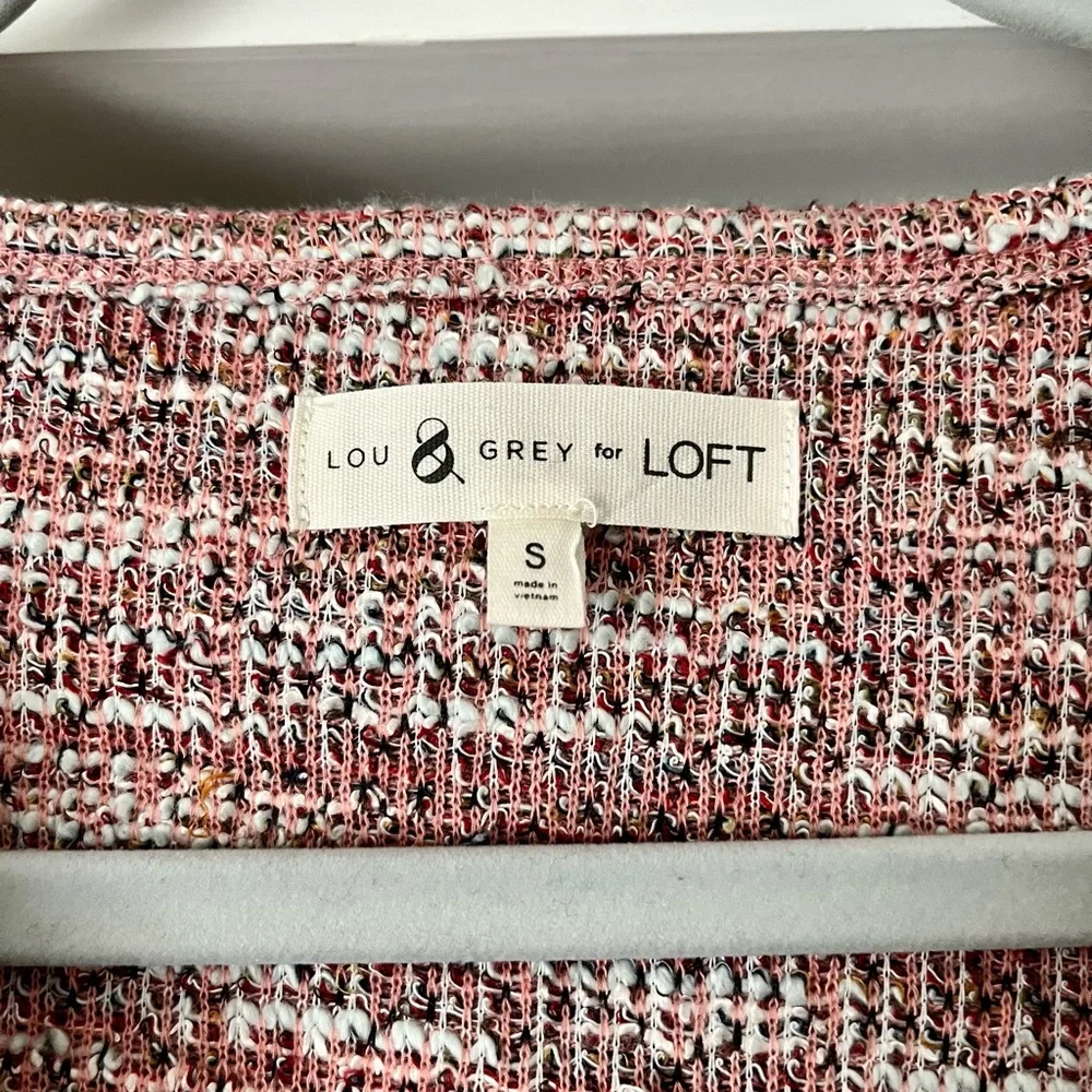 LOFT Marled Pink Sweater Shirt EUC Slouchy Oversized Comfortable